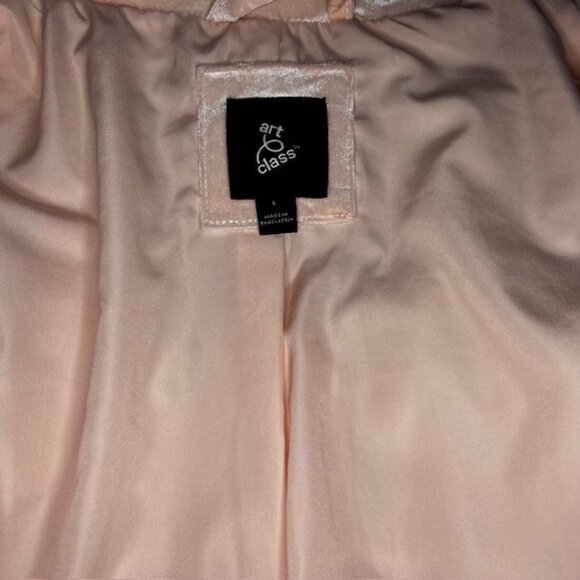 Art Class Shiny Shimmer Puffer Jacket Pink Girl's Size L - Picture 5 of 6
